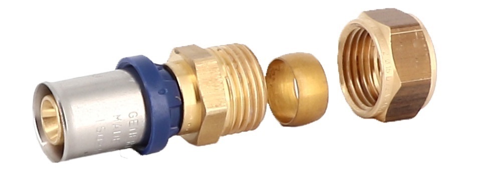 MATHERM Pressübergang Kupfer mit Klemmverschraubung